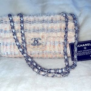 CHANEL Classic Mini flap bag PINK tweed